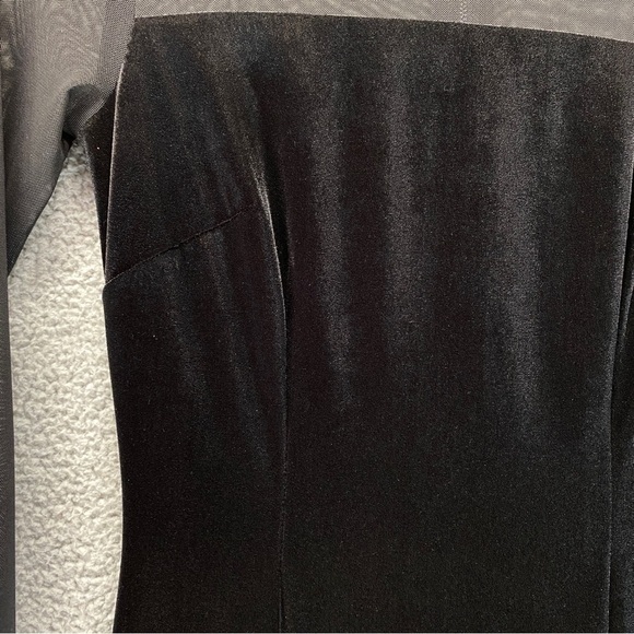 Tahari ASL Illusion Velour Mesh Feather Skirt Cocktail Dress Sz 2 - Picture 5 of 12